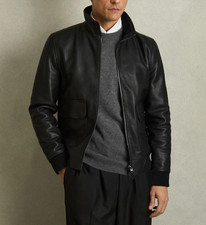 Blouson cuir bombardier - , noir