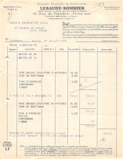 1933  FACTURE LEBAUDY -