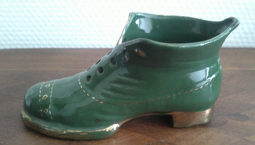 Chaussure faience verte - chaussure,