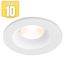 Lot de 10 supports de spots encastrables rond blanc IP54