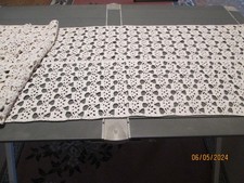 ANCIEN  RIDEAU/CHEMIN DE TABLE  COTON BLANC 1M90