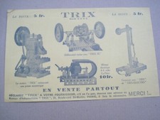 Publicité ancienne TRIX MOTEUR ELECTRO type mécano bd st martin paris 