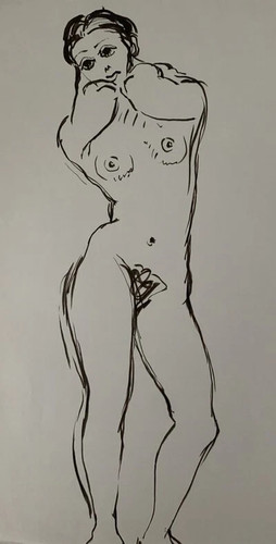 Superbe féminin drawing - nu,