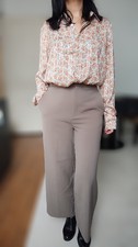 Pantalon large Cropped gris
