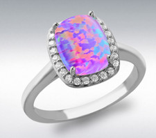 Bague Halo En Opale