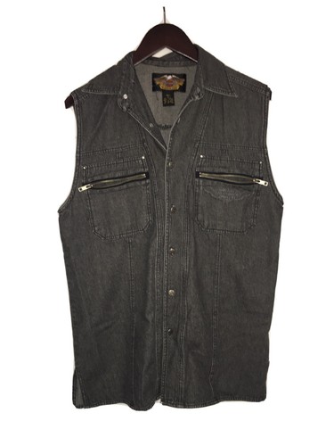 Harley davidson denim vest - davidson,