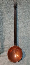 Ancienne Louche En Cuivre Manche Fer Forgé LG 50,5 cm Ø 13,7cm Artisanal 1960/70