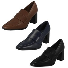 Chaussures À Talons Hauts Style Mocassins Large Pour Femmes "F9R0132"