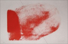 Claude GARACHE - Suite Vermillon IV. Lithographie originale signée 1981