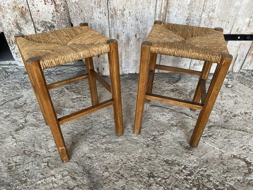 Paire tabouret ancien bois - paire,
