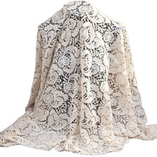 Tissu dentelle guipure ivoire