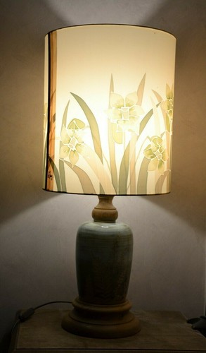 Lampe vintage pied bois - , et
