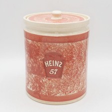 Heinz 57 Art Poterie Récipient Avec Couvercle Rose Rouge Rouille