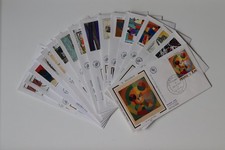 FRANCE 1976/88 - Lot de 16 enveloppes 1er jour sur soie - Tableaux/Art