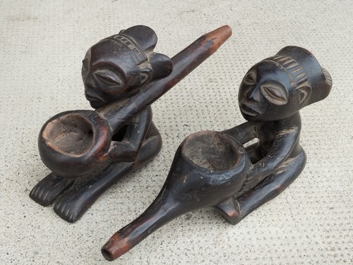 Pipes bois sculpté luba - pipes,
