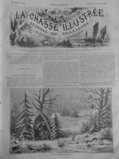 1876 CHASSE HUTTE CACHE AFFUT 3 JOURNAUX ANCIENS