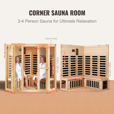 Sauna Infrarouge Lointain En Bois Pour 3 À 4 Personnes Domicile 2470 W