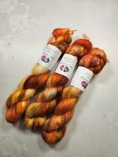 Fil De Laine En Kid Mohair Soie Teint À La Main, Poids Dentelle, 50G, TOBACCO