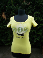 Tee shirt femme maillot de foot jaune FIFA WORLD CUP 2014 BRASIL S 36/38 N°10