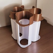 Rangement Blanc et Marron 12 pots + 12 couvercles pour yaourtière Multidelices