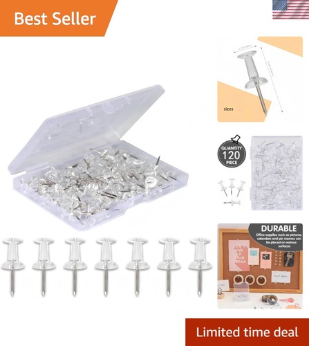 120 pack clear push pins - push,