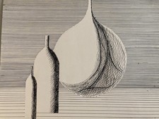 Beau Dessin 1960 Encre Papier