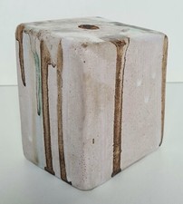 Pied de lampe en terre cuite, émail satiné signé et daté 1984 Art contemporain