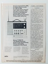 BRAUN vintage Print Ad !! " radio FM T 1000 CD Global receiver " 1969