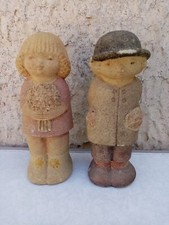 Deux statuettes Marbell Stone Art vintage des années 70