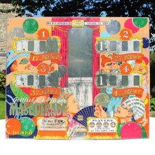 Backglass / vitre de flipper Gottlieb Masquerade en plexiglass vintage