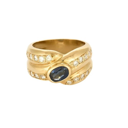 Bague double jonc jaune - bague, en