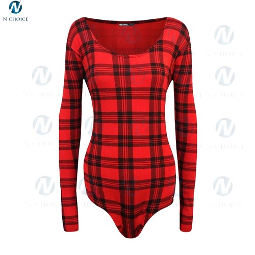 Tartan femmes body manches - body,