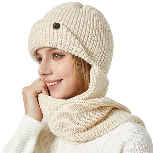 Bonnet écharpe tricoté hiver - bonnet,