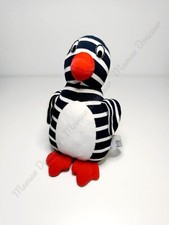 Peluche/Doudou Pingouin/Manchot Bleu Marine Rayé Blanc Bec Rouge 23cm  Armor Lux