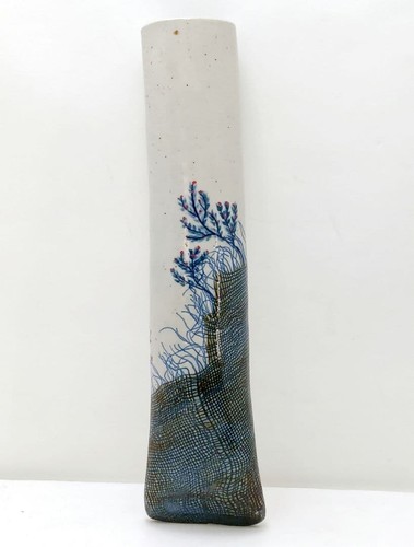 Vase japonais mural fleurs - japonais, à
