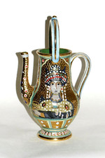 Deruta Gialletti vase aiguière céramique mosaique vintage Byzance Italy Gold