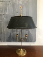 ÉLÉGANTE LAMPE BOUILLOTTE EN BRONZE, 2 LUMIÈRES, TÊTES DE CHAMEAUX, COQ, XIX ème