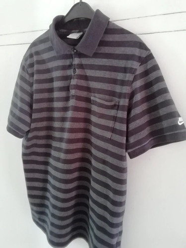 Polo rayé noir gris - rayé, nike