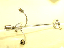 ?? SUSPENSION VINTAGE LUSTRE BRONZE CHROME LAMPE 3 BRAS LUMIÈRE LAMP ART DECO