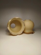 Tulipes beige caramel vintage, luminaire, lampe de chevet, abat-jour