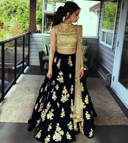 Black lehenga choli robe - choli,
