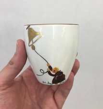 Ancien & ravissant petit pot en porcelaine signé Christofle Décor peint & doré