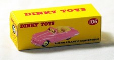 DINKY TOYS  106 AUSTIN ATLANTIC CONVERTIBLE  BOITE COPIE VIDE