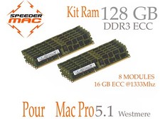  Mémoire 128 GB (8x 16GB) DDR3 ECC 1333 Mhz Apple   Mac Pro 4.1 ou 5.1 2009-12