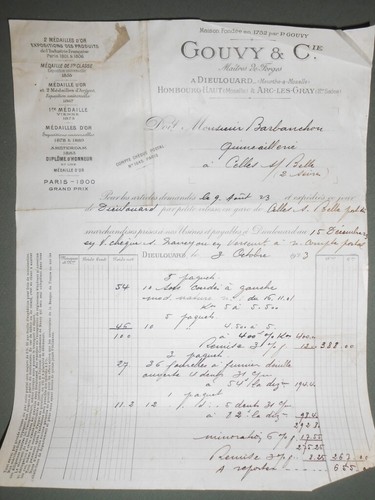 Ancienne facture gouvy maitre - facture,