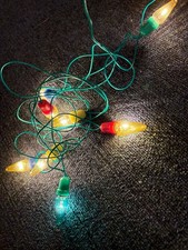  Ancienne guirlande électrique Lumineuse vintage Déco Sapin Noël 8 lampes
