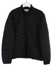 Veste Woolrich Homme 2XL Noire Col Montant Zip Complet Logo Poche Mélange D'Oie