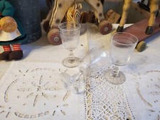 3 Verres À Pied  cristal gravé spirale dimensions différentes