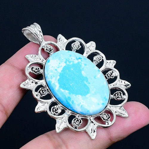 Larimar 925 silver plated - silver,