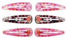 6 barrettes clic clac métal